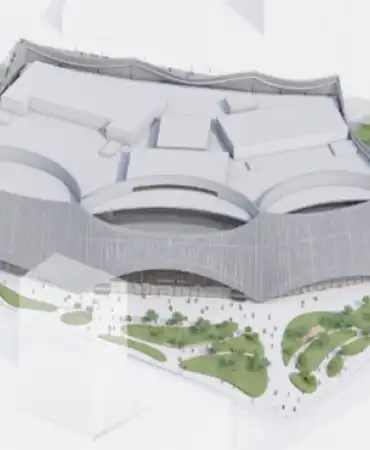 A visual rendering of the new TPAC building