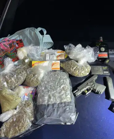 Gun and Drug Items Recovered from Carter's Car