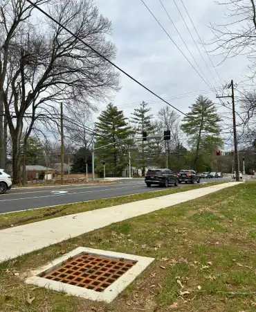 Intersection view of Hobbs Road and Estes Road
