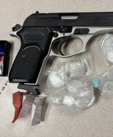 Recovered gun and drugs