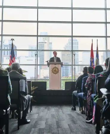 Mayor O'Connell addresses the city
