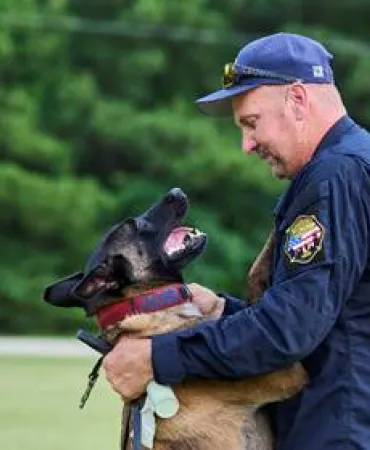 Dog with handler