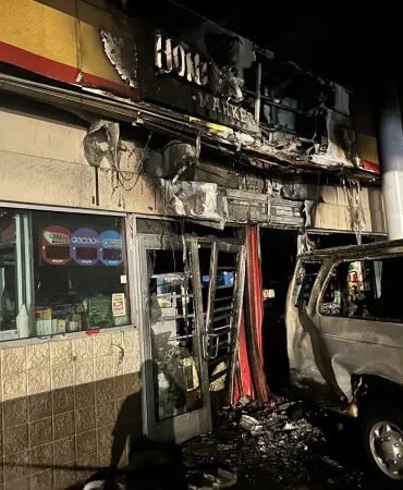 Stolen van set on fire